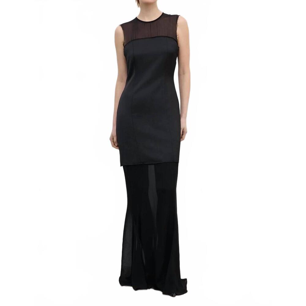 NEW HOUSE OF DAGMAR two layer maxi dress in black